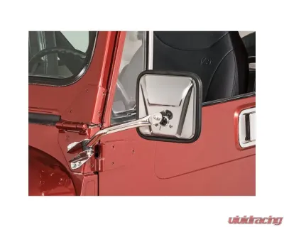 Quadratec Dual Replacement Mirror Set in Stainless Steel for Jeep CJ-5 | CJ-7 | CJ-8 1976-1985 - 23011 0003